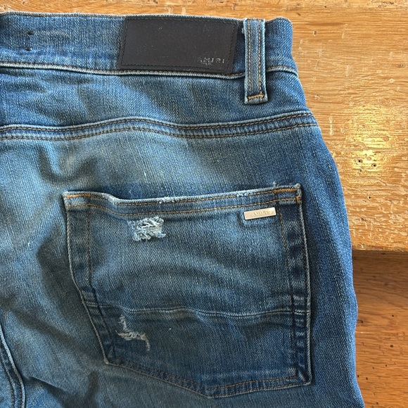 AMIRI Blue Skinny Distressed Jeans - Picture 6 of 9